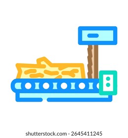 timber sawmill process color icon vector. timber sawmill process sign. isolated symbol illustration