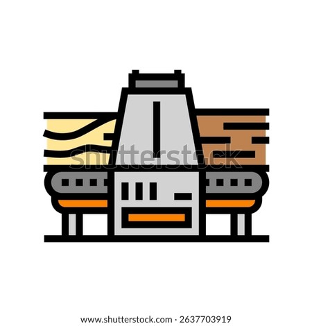 timber sawmill process color icon vector. timber sawmill process sign. isolated symbol illustration