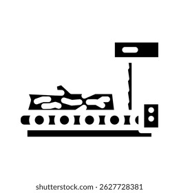 timber sawmill process glyph icon vector. timber sawmill process sign. isolated symbol illustration