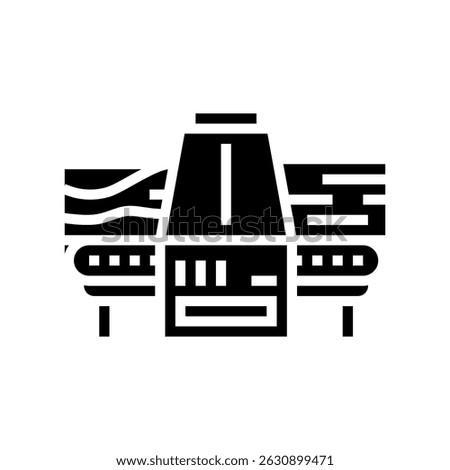 timber sawmill process glyph icon vector. timber sawmill process sign. isolated symbol illustration