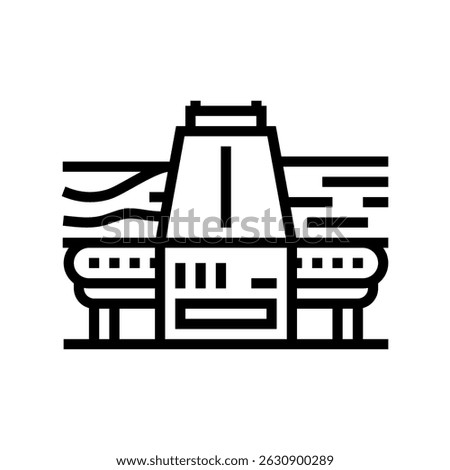 timber sawmill process line icon vector. timber sawmill process sign. isolated contour symbol black illustration
