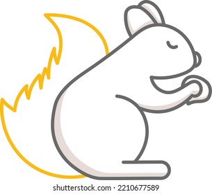 Timber Tigers holding nut Vector Icon Design, Autumn or Fall activities Symbol, deciduous weather Sign, harvesting season Elements Stock illustration, Chipmunk eating acorn Concept