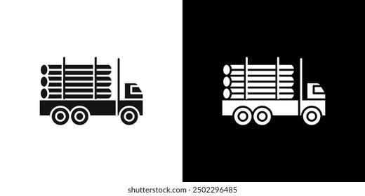 Timber truck icon logo set vector