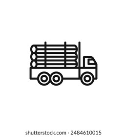 Timber truck icon logo sign vector outline