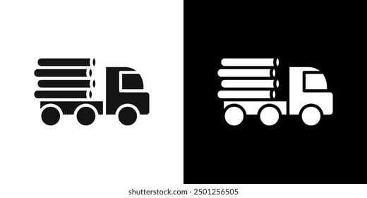 Timber truck icon Symbol mark in filled style