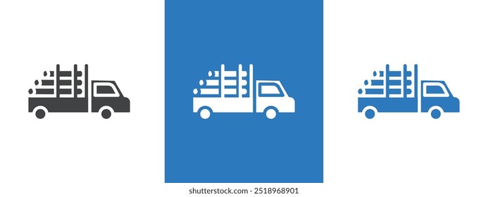 Timber truck icon thin line illustration