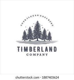 Timberland Pine Tree Logo Design Vector Image