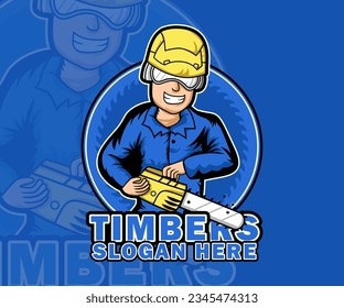 timbers design mascot logo vector