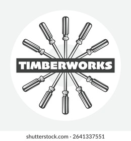 Timberworks Carpentry Tools Circle logo batch icon
