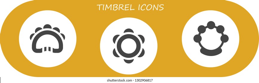 timbrel icon set. 3 filled timbrel icons.  Simple modern icons about  - Tambourine