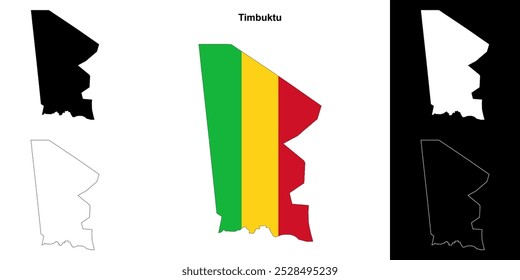Timbuktu region outline map set
