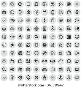 time 100 icons universal set for web and mobile
