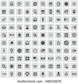 time 100 icons universal set for web and mobile
