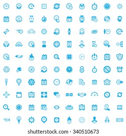 time 100 icons universal set for web and mobile
