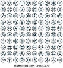 time 100 icons universal set for web and mobile
