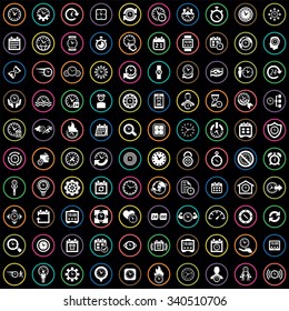 time 100 icons universal set for web and mobile
