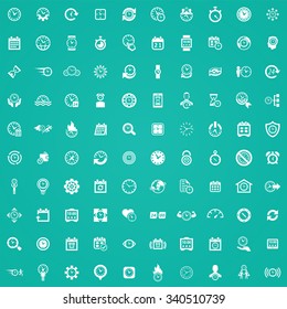 time 100 icons universal set for web and mobile
