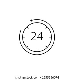 Time, 24 hour, forward icon. Simple line, outline vector of icons for ui and ux, website or mobile application