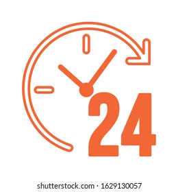 time 24 hours service icon vector illustration design