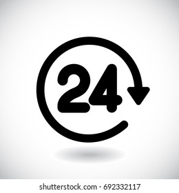 TIME 24 Icon sign. Vector illustration