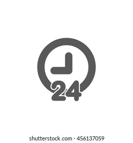 Time 24 icon vector isolated on white background