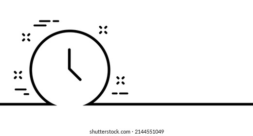Time absctract graphic background. Clock vector illustration isolated on white background in outline style