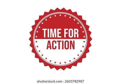 Time for action red ribbon label banner.