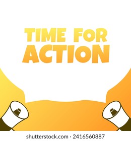 Time for action sign. Flat style. Vector illustration