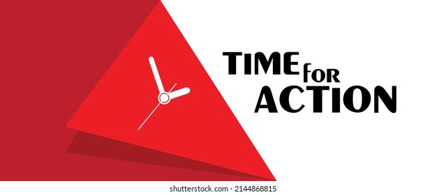 time for action sign on white background