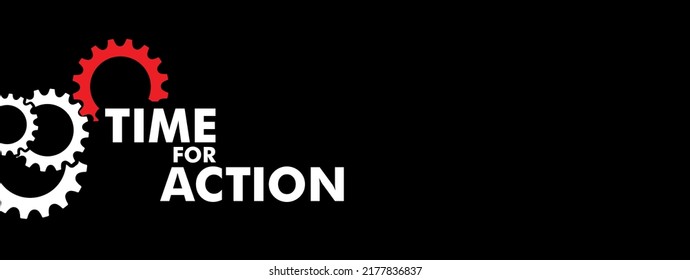 time for action sign on white background