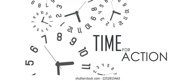 time for action sign on white background