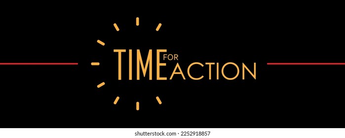 hora de la señal de acción en el fondo blanco