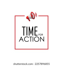 time for action sign on white background