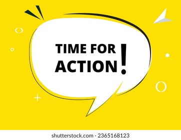 Time for action speech bubble text. Hi There on bright color for Sticker, Banner and Poster. vector illustration.