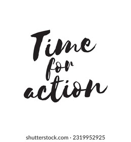 time for action text on white background.