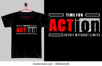 time for action typography design for print t shirt and more 