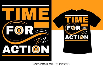 time for action typography t-shirt design 