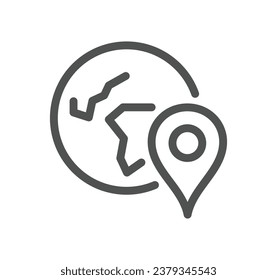 Time and address related icon outline and linear vector.