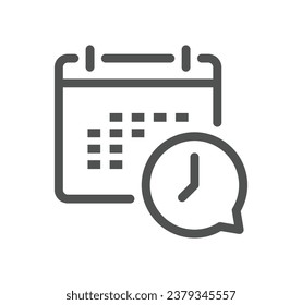 Time and address related icon outline and linear vector.