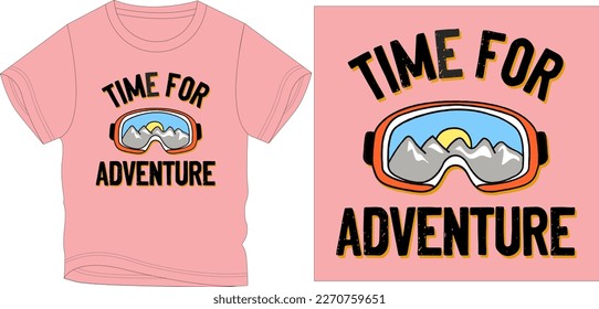 time for adventure Graphic design vector