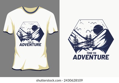 Time to Adventure Retro Vintage T Shirt Mockup