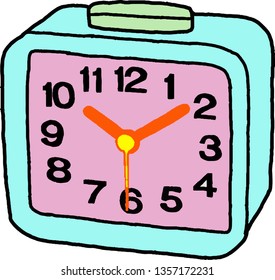 Time alarm clock, isolated on white background, vector image
