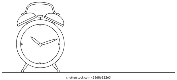 Time alarm clock line art style vector illustration