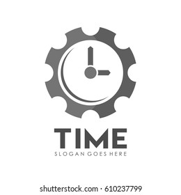 Time and alarm clock logo full vector 