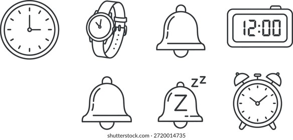 Time and alarm clocks with bells