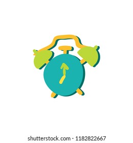 Time or alarm symbol in cartoon style. Good morning or good evening. Vector
