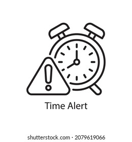 Time Alert vector outline Icon Design illustration. Web And Mobile Application Symbol on White background EPS 10 File