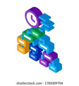 time algorithm icon vector. isometric time algorithm sign. color isolated symbol illustration