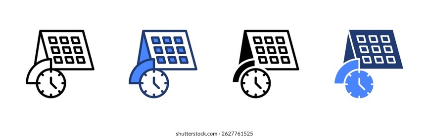Time Allocation icon sheet multiple style collection