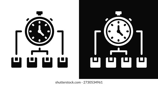Ícone de alocação de tempo Estilo de fundo branco e preto
